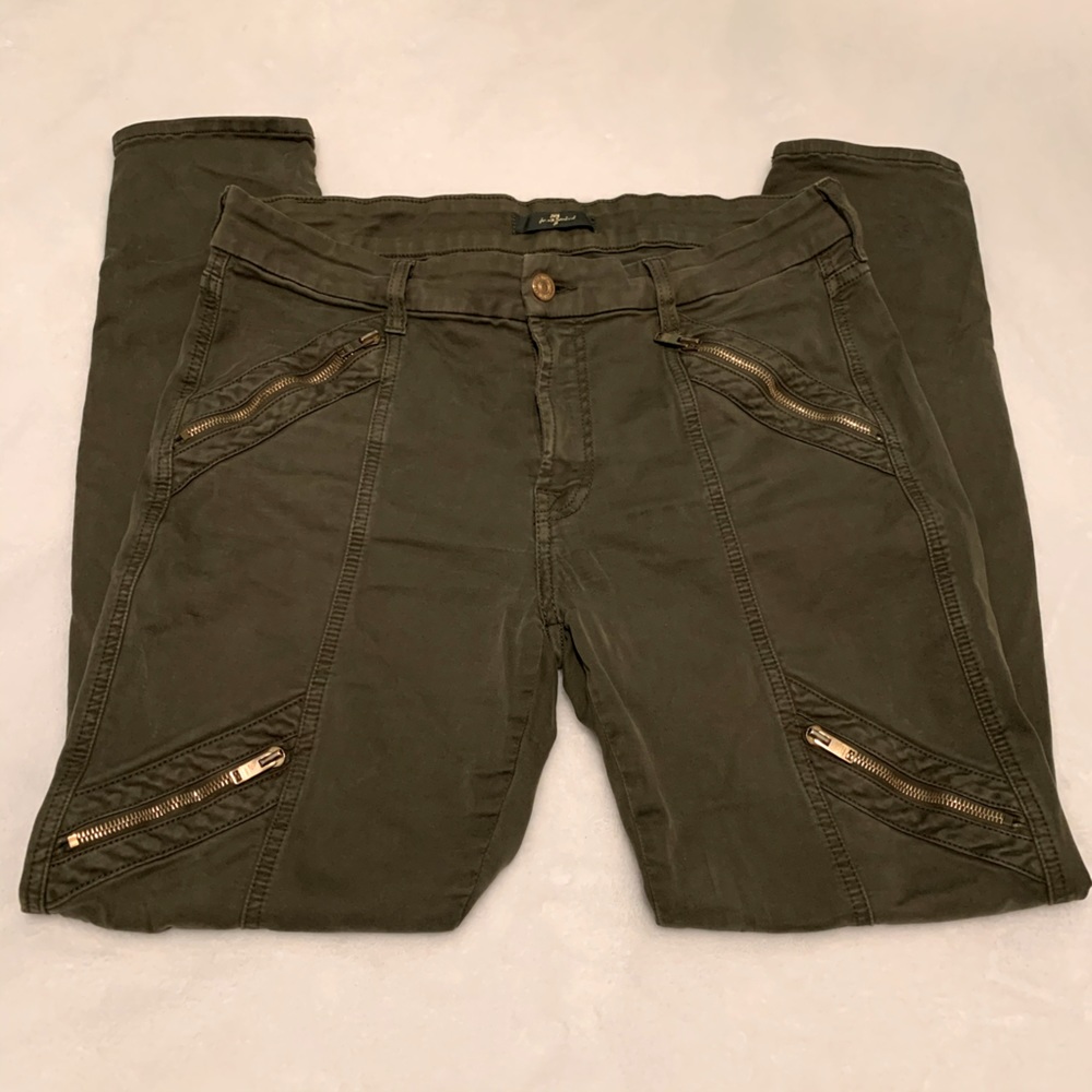 7FAM Panel Zip Moto Skinny Jeans